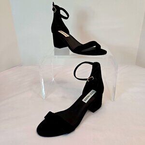 STEVE MADDEN Women's Irenee Block Heel Sandals Sz: 6 - Black Suede